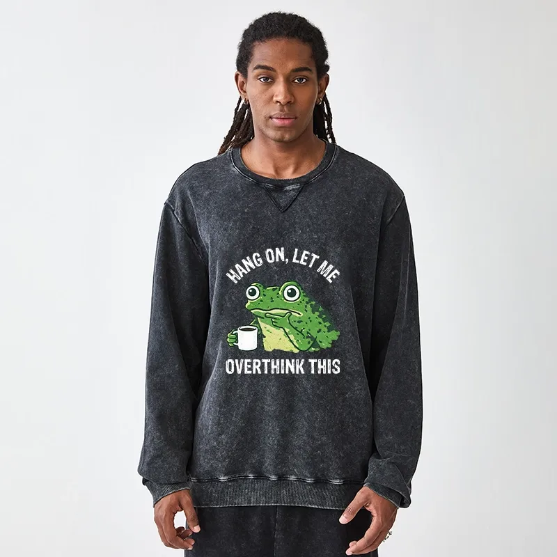 Tokyo-Tiger Overthinking Frog With Coffee Washed Terry Sweatshirt