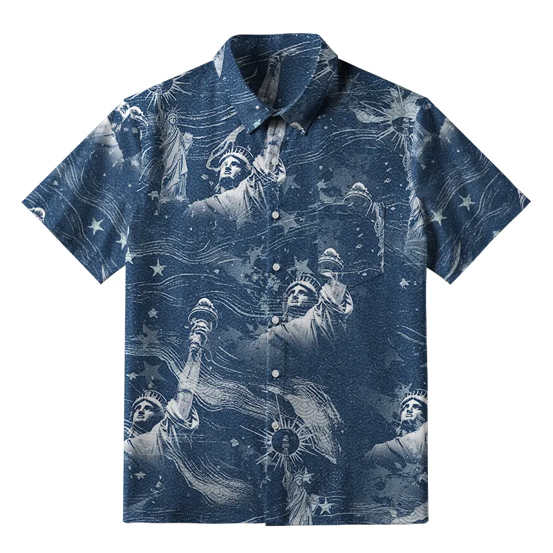 Tokyo-Tiger Statue Of Liberty Button-up Shirt Sale