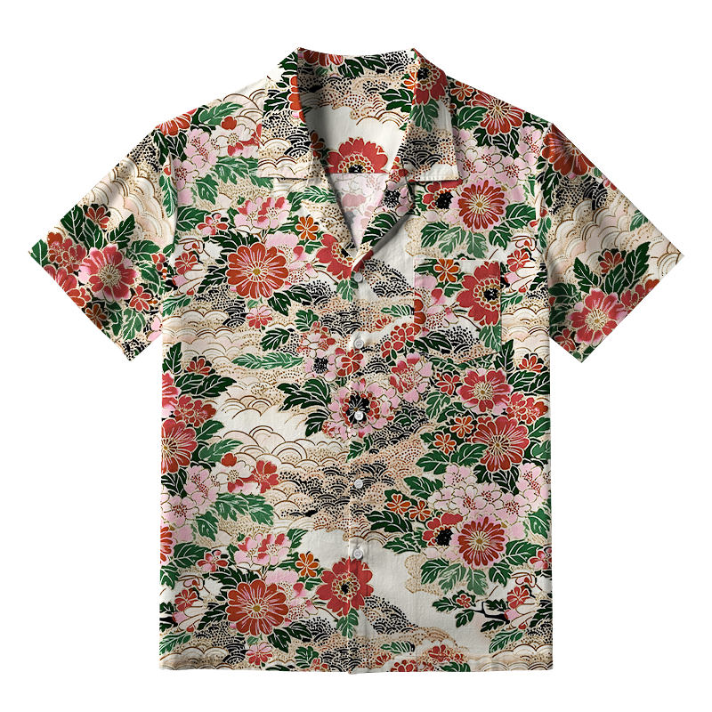 Tokyo-Tiger Floral Splendor Aloha Hawaiian Shirt