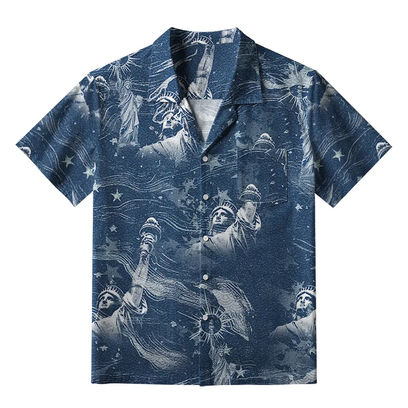 Tokyo-Tiger Statue Of Liberty Aloha Hawaiian Shirt Sale