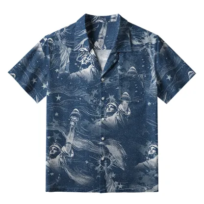 Tokyo-Tiger Statue Of Liberty Aloha Hawaiian Shirt