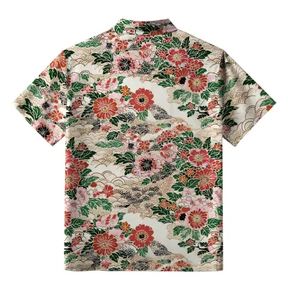 Tokyo-Tiger Floral Splendor Button-up Shirt
