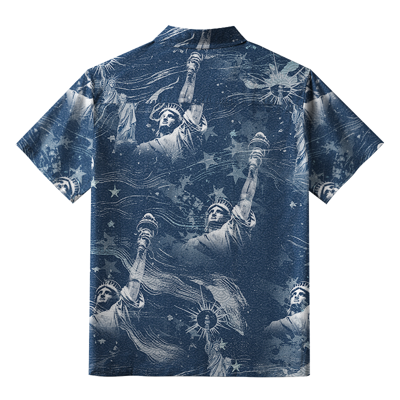 Tokyo-Tiger Statue Of Liberty Button-up Shirt