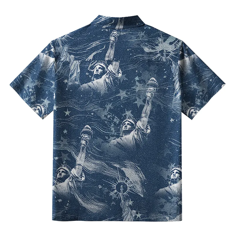 Tokyo-Tiger Statue Of Liberty Button-up Shirt