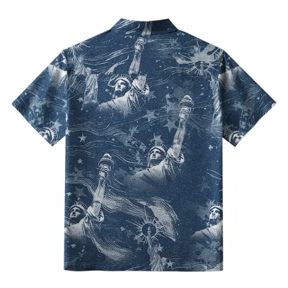 Tokyo-Tiger Statue Of Liberty Button-up Shirt