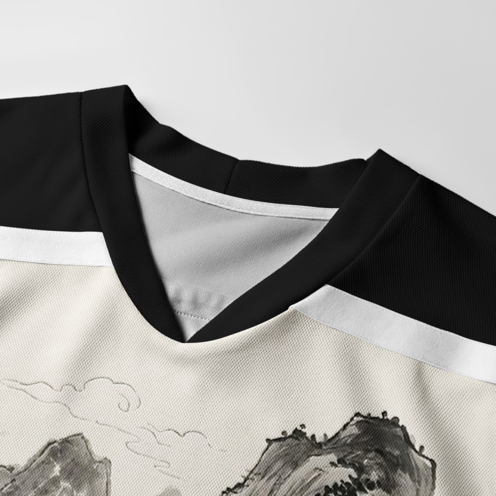 Tokyo-Tiger Samurai Cat Mountains Long-Sleeve Hockey Jersey