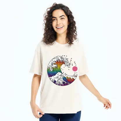 Tokyo-Tiger Rainbow Waves Washed T-Shirt