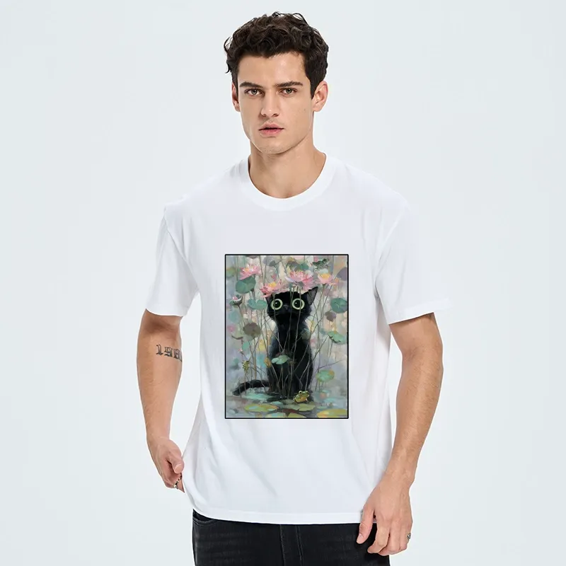 Tokyo-Tiger Black Cat In The Lotus Pond Classic T-Shirt