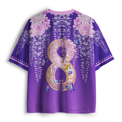 Tokyo-Tiger Wisteria Dream: Midnight Cat Mesh Jersey
