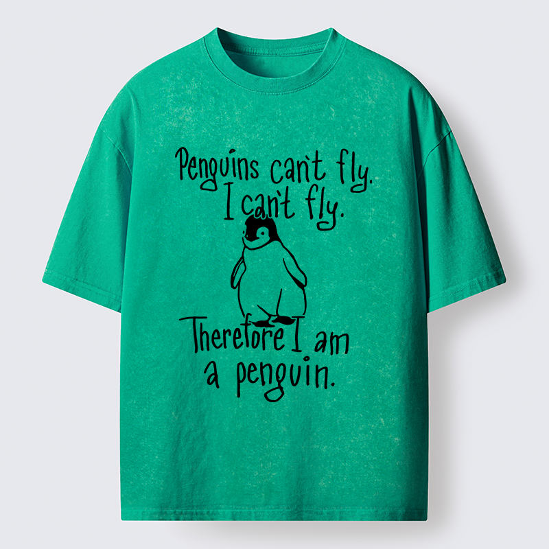 Tokyo-Tiger Silly Penguin Logic Meme Washed T-Shirt