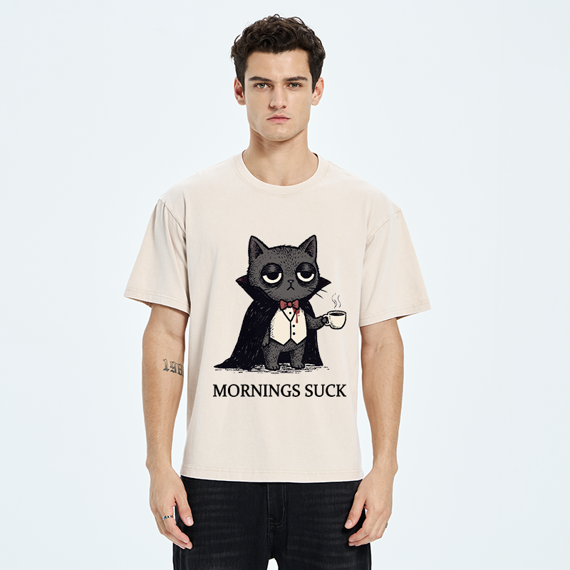 Tokyo-Tiger Funny Night Cat Meme Washed T-Shirt