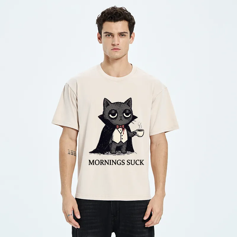 Tokyo-Tiger Funny Night Cat Meme Washed T-Shirt