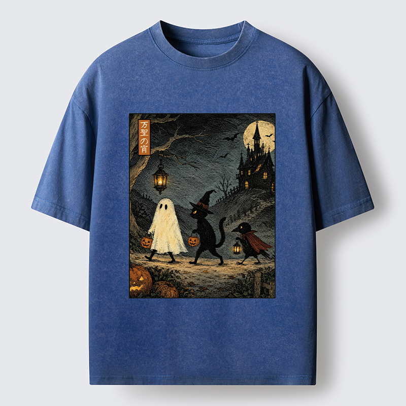 Tokyo-Tiger Vintage Halloween Crew Washed T-Shirt