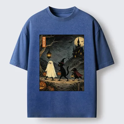 Tokyo-Tiger Vintage Halloween Crew Washed T-Shirt