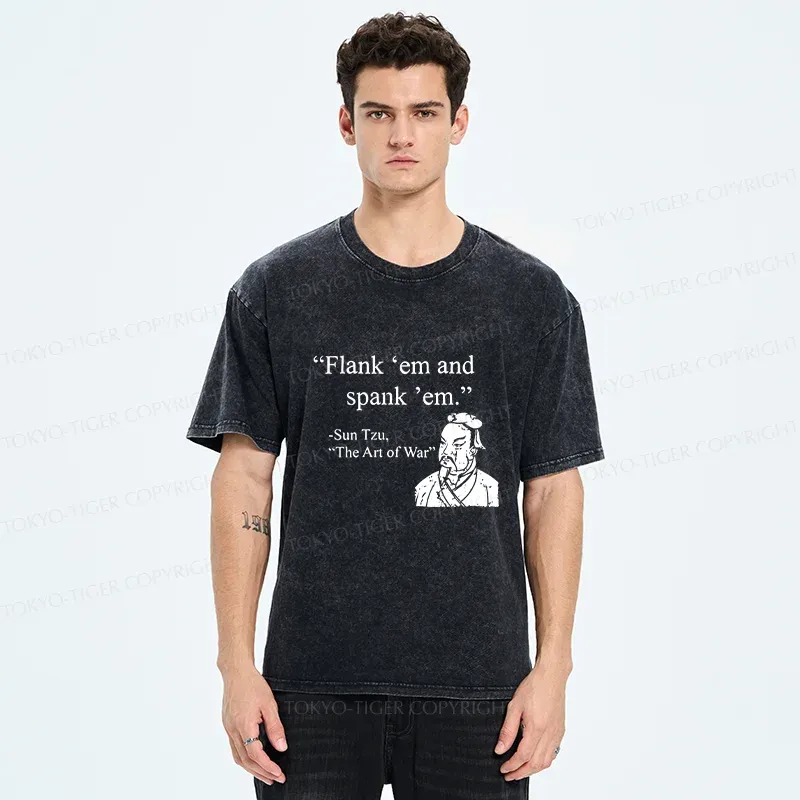 Tokyo-Tiger The Art Of War Funny Washed T-Shirt