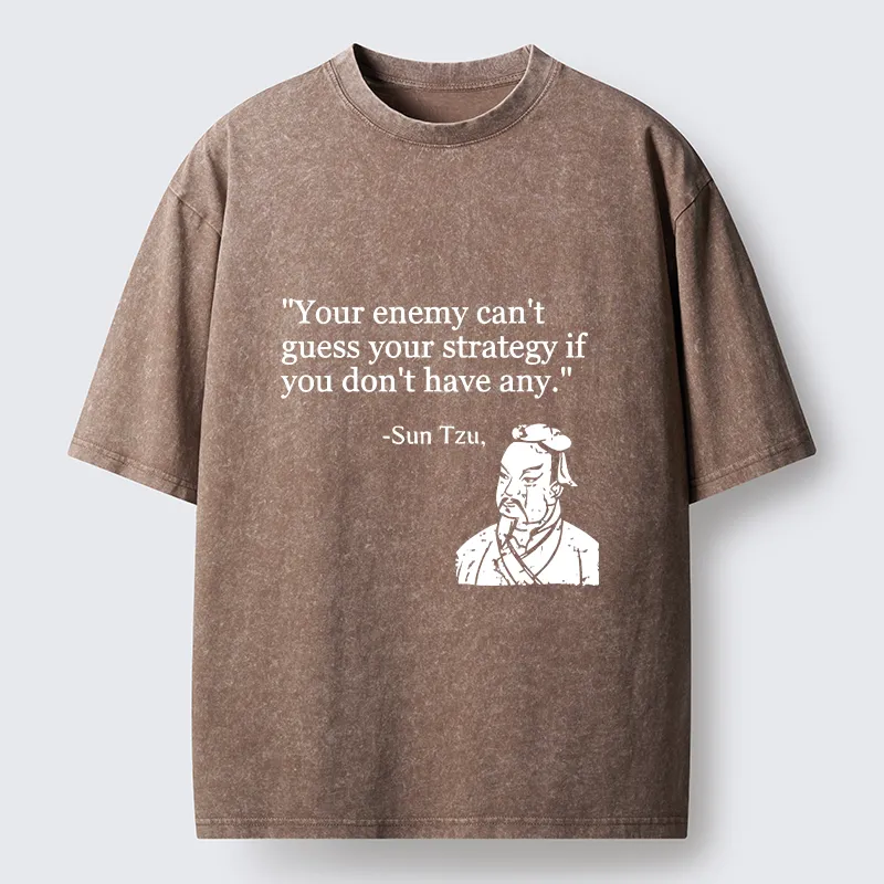 Tokyo‑Tiger Sun Tzu Quote Art Washed T‑Shirt Sale