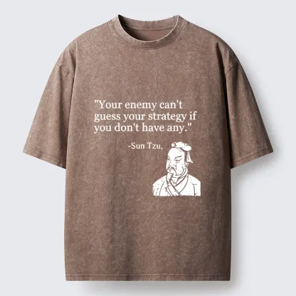 Tokyo-Tiger Sun Tzu Quote Art Washed T-Shirt