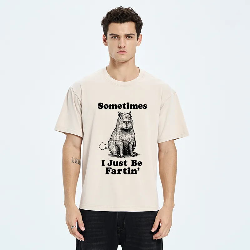 Tokyo-Tiger Farting Capybaras Washed T-Shirt