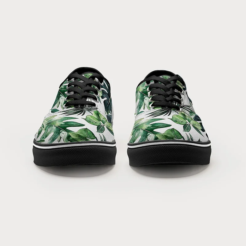Tokyo-Tiger Tropical Leaf Dance Canvas Shoes