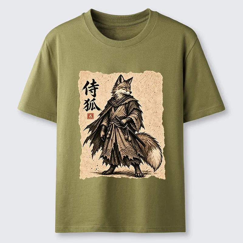 Tokyo-Tiger Vintage Samurai Fox Art Classic T-Shirt Sale