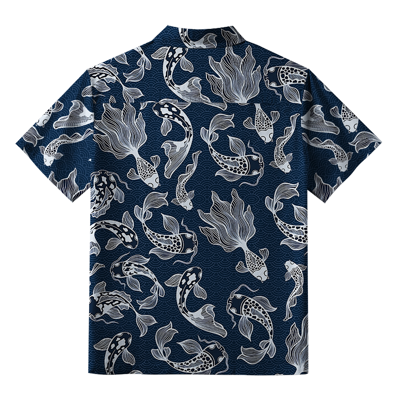 Tokyo-Tiger Japanese Koi Button-up Shirt