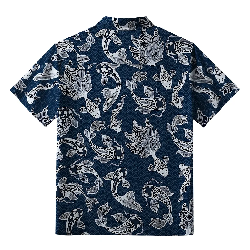 Tokyo-Tiger Japanese Koi Button-up Shirt