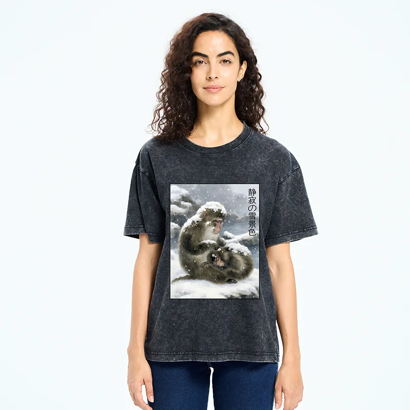 Tokyo-Tiger Silent Snowscape Washed T-Shirt