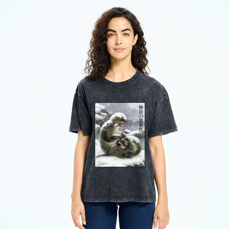 Tokyo-Tiger Silent Snowscape Washed T-Shirt