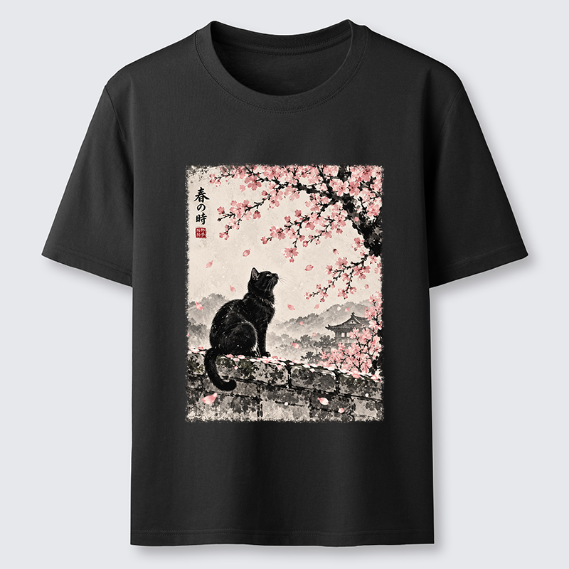 Tokyo-Tiger Spring Black Cat Art Classic T-Shirt