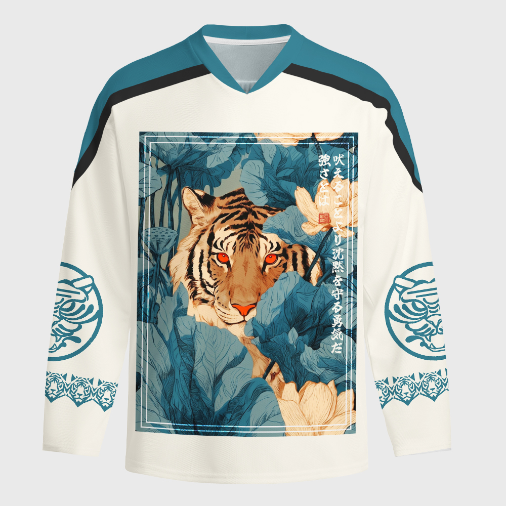 Tokyo-Tiger Jungle Whisper: Silent Tiger Long-Sleeve Hockey Jersey