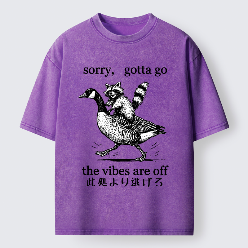 Tokyo‑Tiger Raccoon Goose Escape Washed T-Shirt