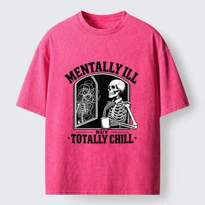 Tokyo‑Tiger Chill Crazy Skeleton Meme Washed T‑Shirt