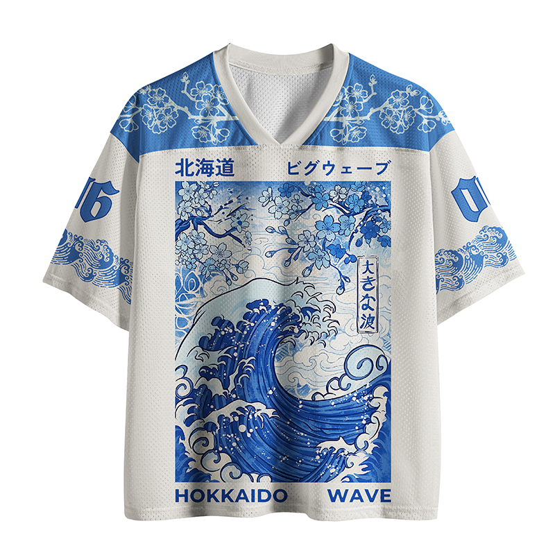 Tokyo-Tiger Hokkaido’s Great Blue Wave Mesh Jersey