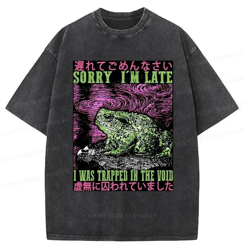 Tokyo-Tiger Frogs Trapped In The Void Washed T-Shirt