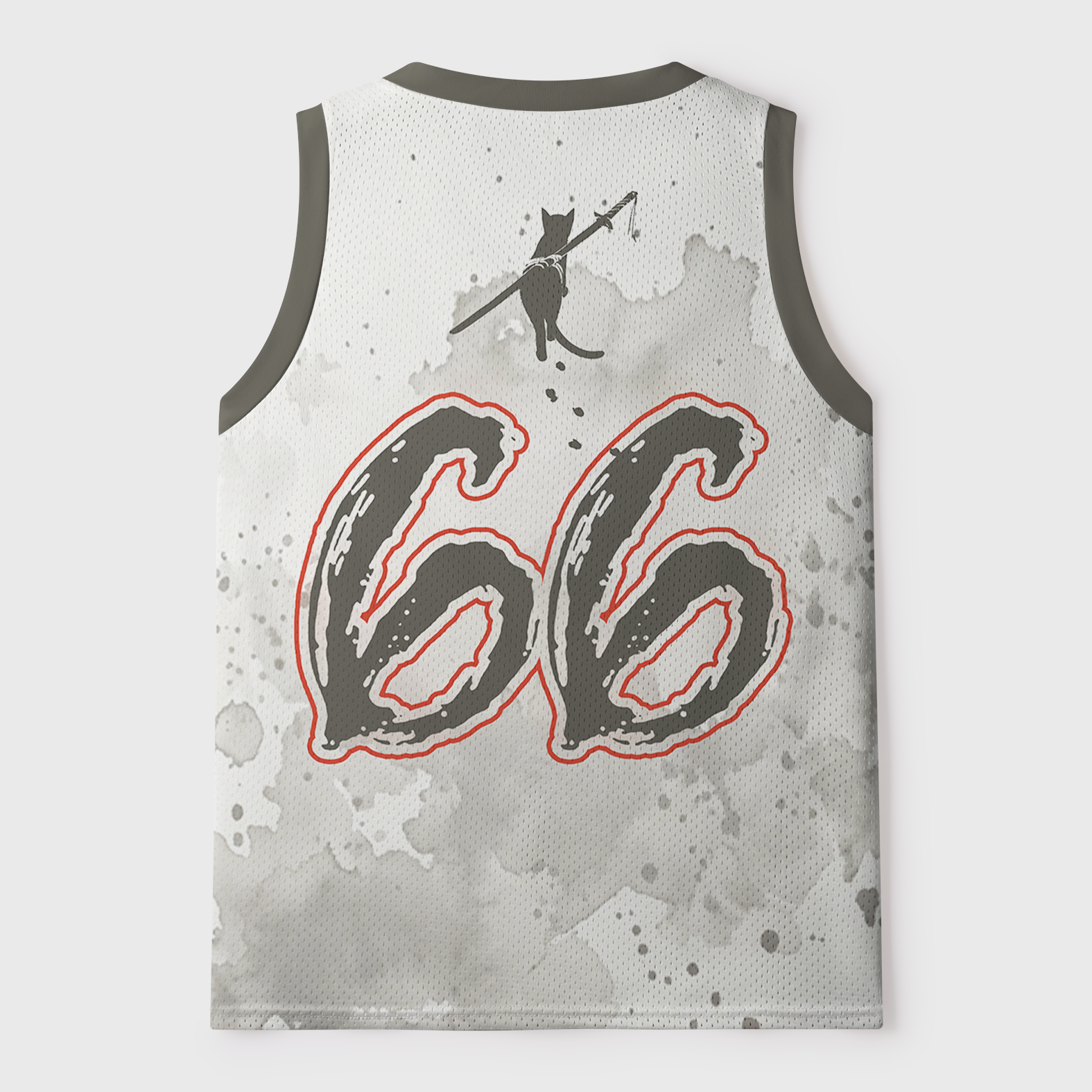 Tokyo-Tiger Sumie Samurai Cat Mesh Tank Top