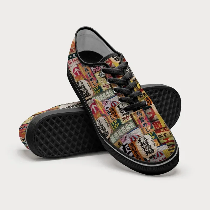 Tokyo-Tiger Tokyo Street Signs Orange Canvas Shoes