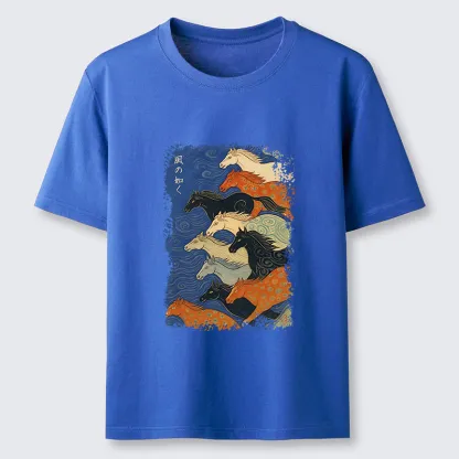 Tokyo-Tiger Vintage Japanese Running Horses Art Classic T-Shirt