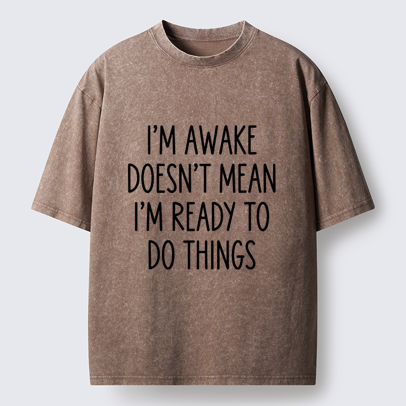 Tokyo-Tiger Morning Vibe Funny Meme Washed T-Shirt