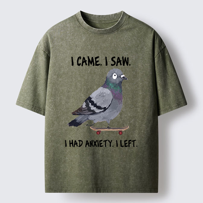 Tokyo-Tiger Skateboard Pigeon Meme Washed T-Shirt