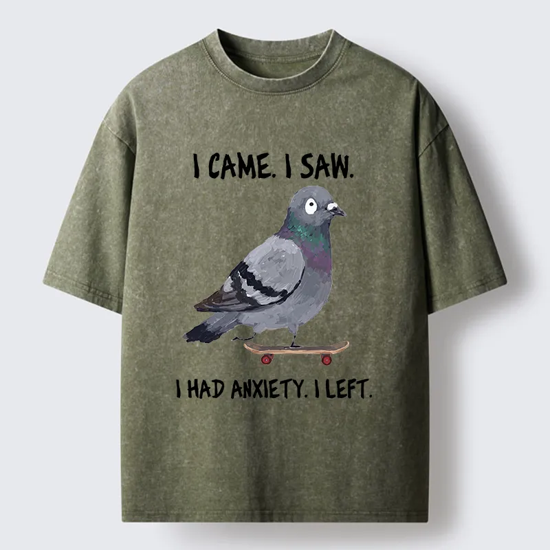 Tokyo-Tiger Skateboard Pigeon Meme Washed T-Shirt
