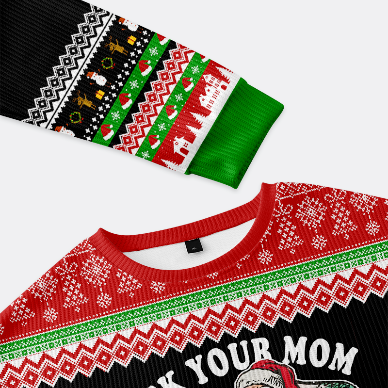 Tokyo-Tiger Santa's Not Fake News Christmas Ugly Sweatshirt