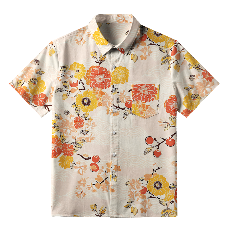 Tokyo-Tiger Fruitful Flower Button-up Shirt