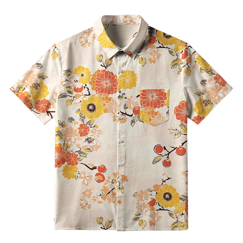 Tokyo-Tiger Fruitful Flower Button-up Shirt
