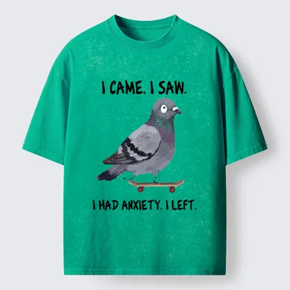 Tokyo-Tiger Skateboard Pigeon Meme Washed T-Shirt
