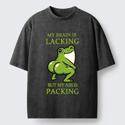 Tokyo-Tiger Funny Booty Frog Meme Washed T-Shirt