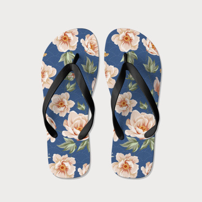 Tokyo-Tiger Flowers In The Waves Flip Flops