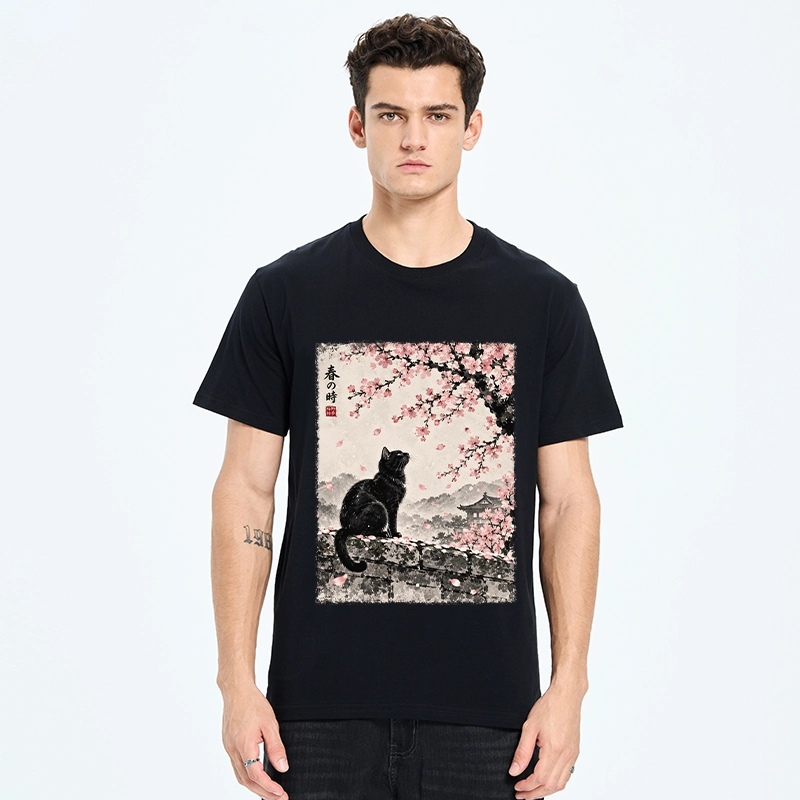Tokyo-Tiger Spring Black Cat Art Classic T-Shirt