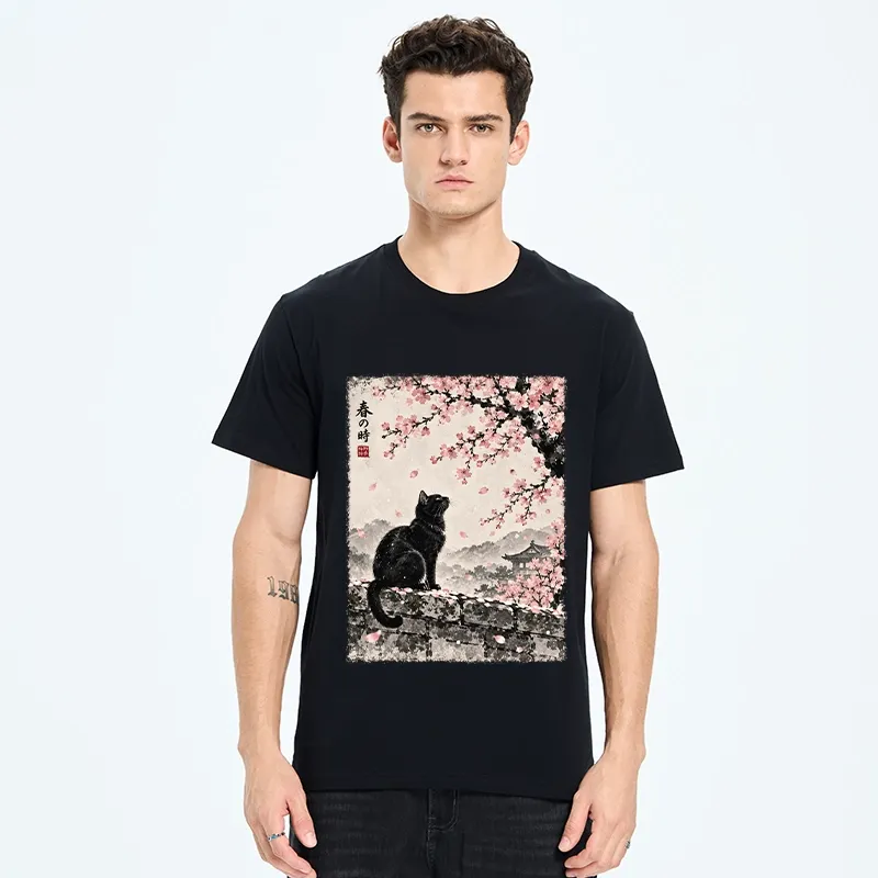 Tokyo-Tiger Spring Black Cat Art Classic T-Shirt