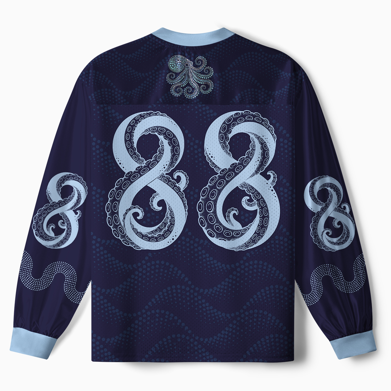 Tokyo-Tiger Tribal Octopus Paneled Long Sleeve Jersey