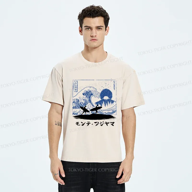 Tokyo-Tiger Japanese Surfing Washed T-Shirt